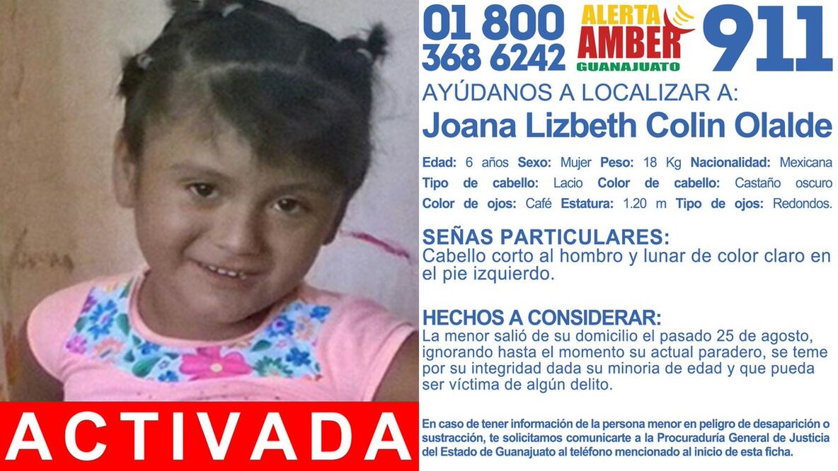 La Procuraduría de Guanajuato activó la Alerta Amber. Foto: tomada de @PGJEGUANAJUATO