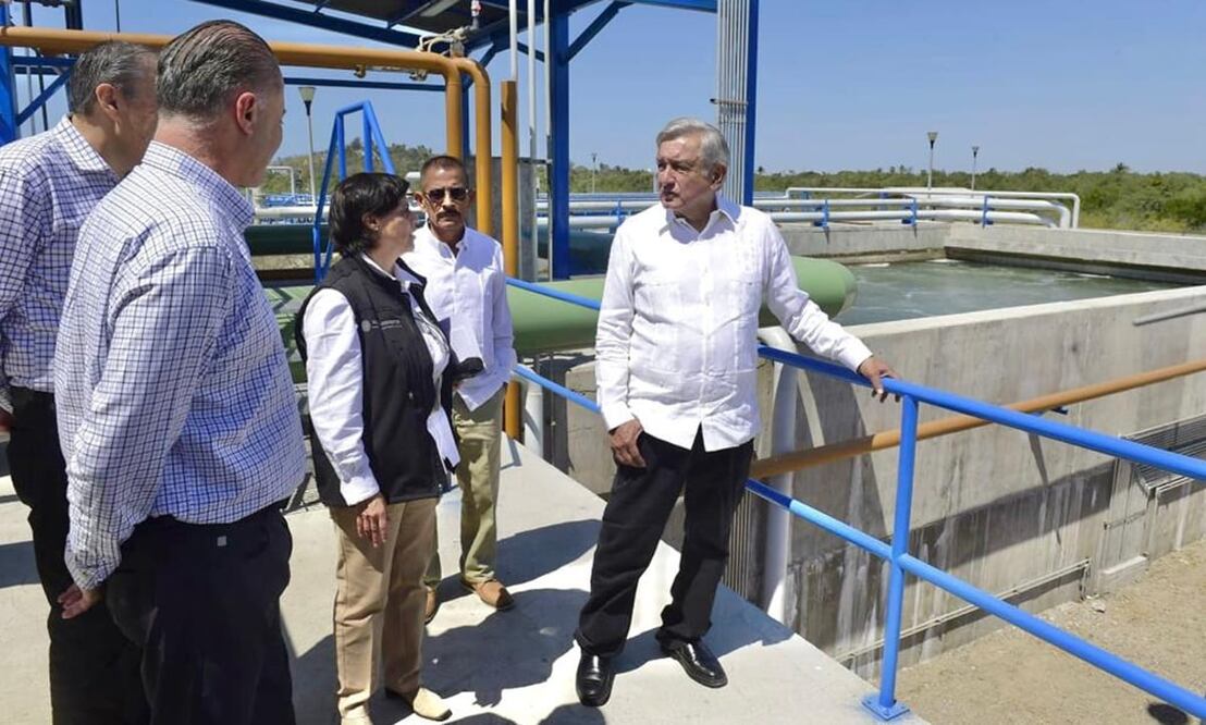 El Presidente encabezó la ampliación y construcción de las plantas de tratamiento Urías I y Urías II en Sinaloa. Foto: Cortesía / Presidencia