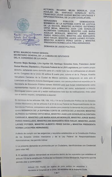 PT solicita juicio político contra 8 ministros de la Suprema Corte. Foto: Especial