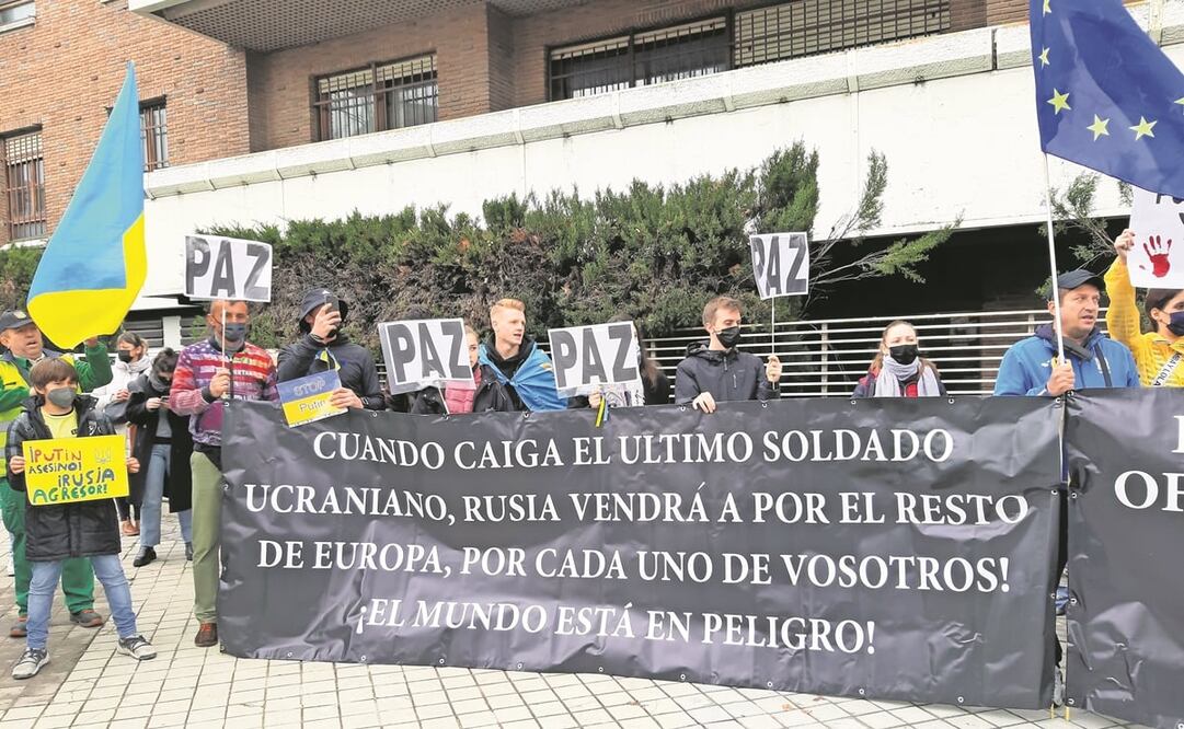 Ucranianos en España sienten aflicción, impotencia y rabia por la invasión rusa. Foto: Luis Méndez. EL UNIVERSAL