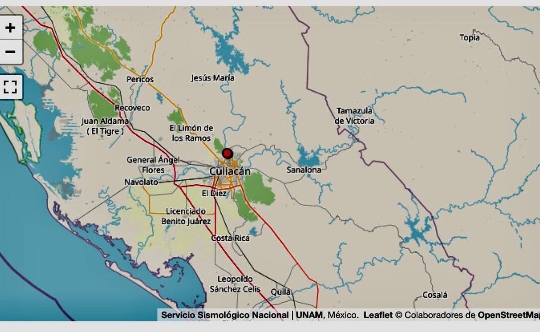 La noche de este miércoles 23 de julio se registró un sismo de magnitud 4.6 en Sinaloa. (Imagen: Servicio Sismológico Nacional. UNAM)