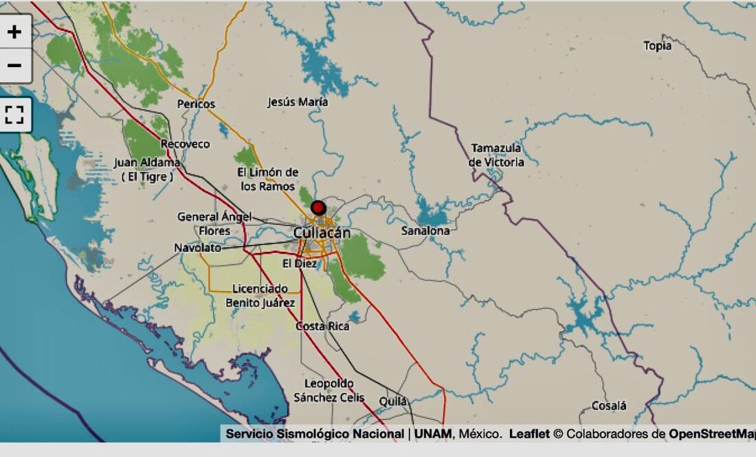 La noche de este miércoles 23 de julio se registró un sismo de magnitud 4.6 en Sinaloa. (Imagen: Servicio Sismológico Nacional. UNAM)