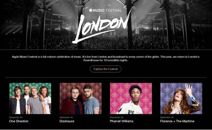 One Direction y Pharrell Williams encabezan el Apple Music Festival