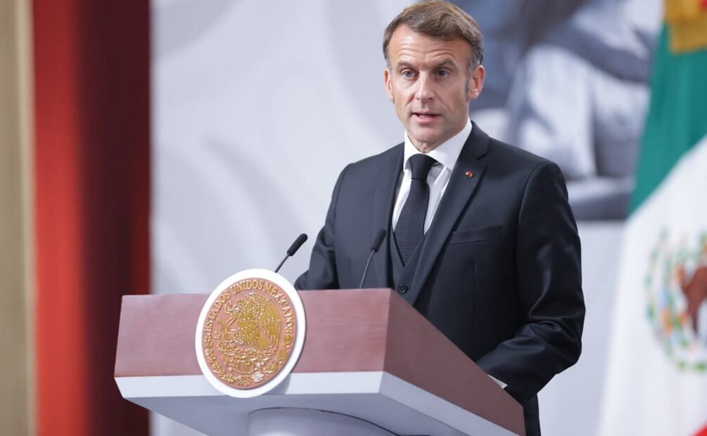 Conferencia conjunta entre la presidenta Claudia Sheinbaum Pardo y el presidente de Francia, Emmanuel Macron tras su reunión en Palacio Nacional (07/11/2025). Foto: Fernanda Rojas / EL UNIVERSAL