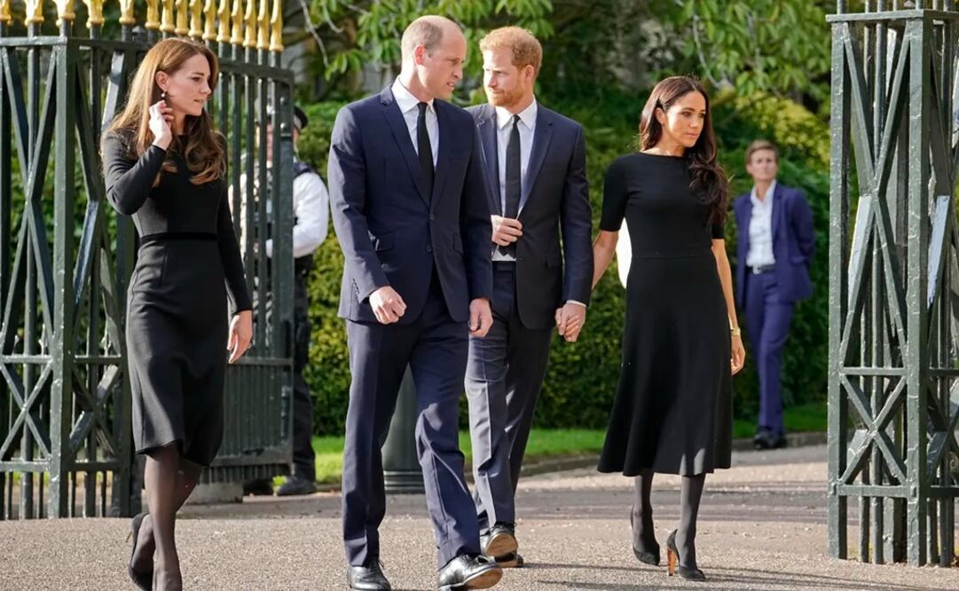 El príncipe Guillermo, y Kate, princesa de Gales, y el príncipe Harry y Meghan, duquesa de Sussex. Foto: AP