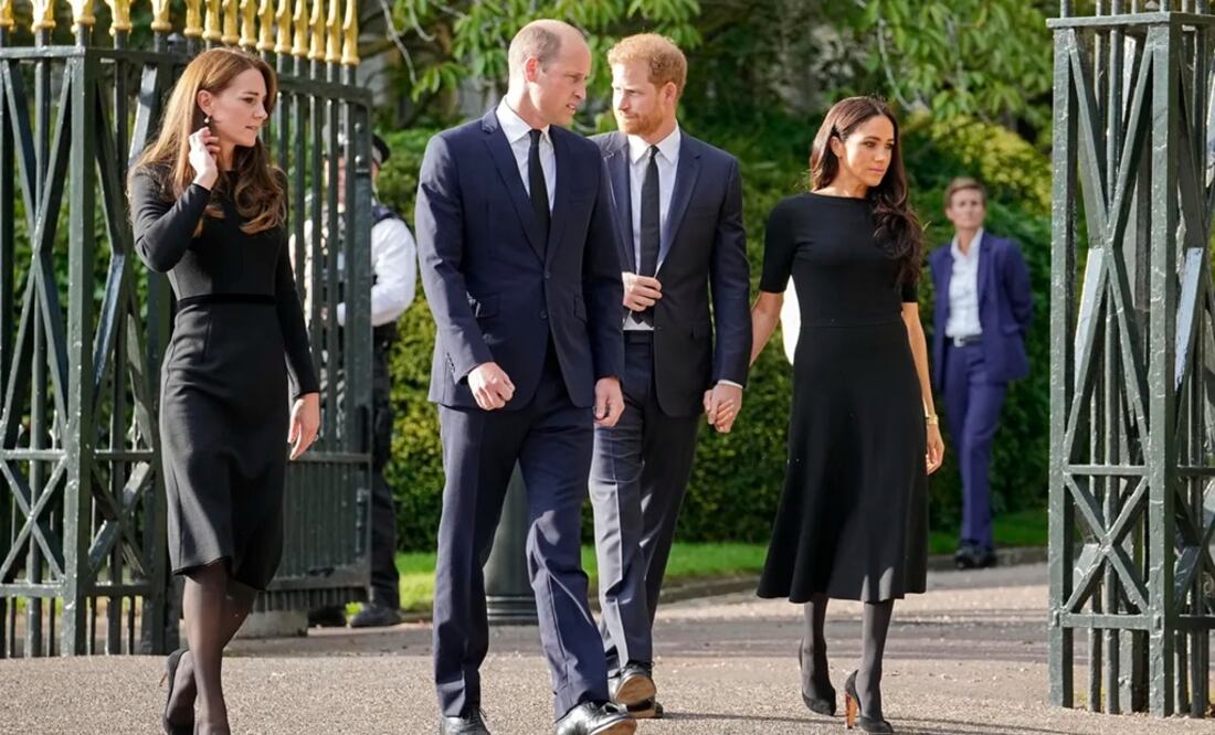 El príncipe Guillermo, y Kate, princesa de Gales, y el príncipe Harry y Meghan, duquesa de Sussex. Foto: AP