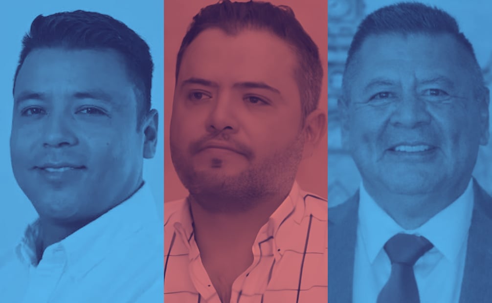 Pedro Luis Hernández, Diego Rivera Navarro y Agustín Toledano Amaro, alcaldes de Santo Tomás de los Plátanos, Estado de México, Tequila, Jalisco, y Atlatlahucan, Morelos, respectivamente, detenidos como parte de la Operación Enjambre. Fotos: Archivo / EL UNIVERSAL y captura de pantalla