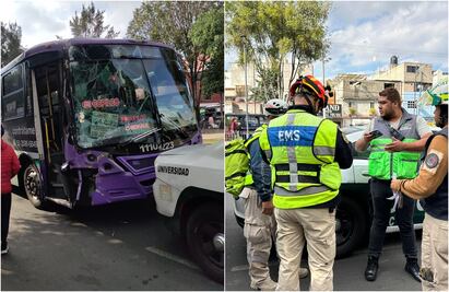 Chocan dos camiones de transporte público en Coyoacán; reportan 10 personas heridas