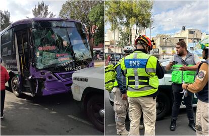Chocan dos camiones de transporte público en Coyoacán; reportan 10 personas heridas