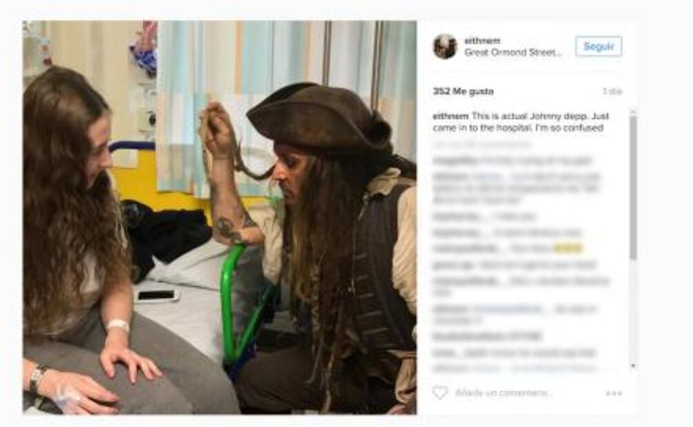 "Jack Sparrow" llega de sorpresa a un hospital infantil