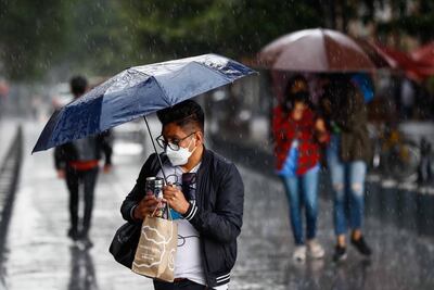 Se registra lluvia fuerte en zona Centro de CDMX 
