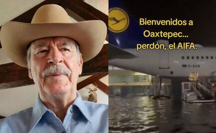 Vicente Fox tuitea video de supuesta inundación en el AIFA, pero era un aeropuerto de Alemania