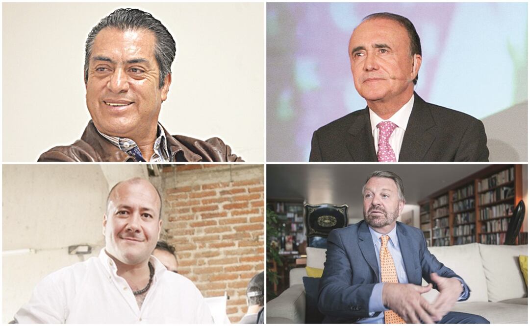 De arriba hacia abajo: 1.- Jaime Rodríguez 'El Bronco', 2.- Pedro Ferriz de Con, 3.- Enrique Alfaro, 4.- Jorge Castañeda