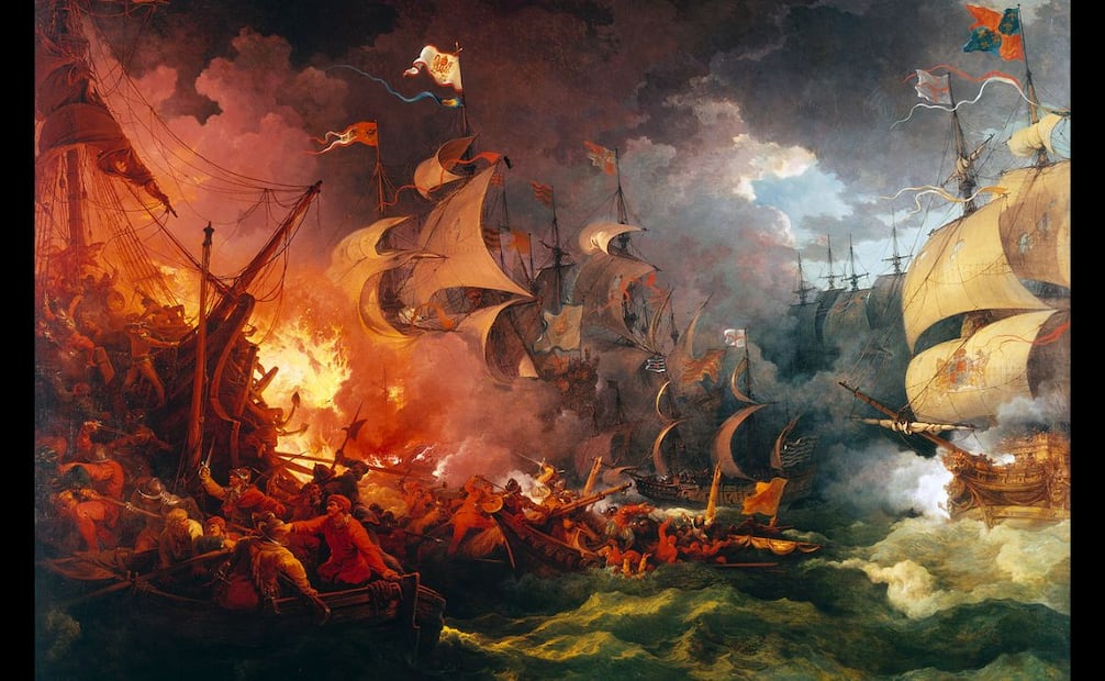 La derrota de la "Armada Invencible" anduvo en boca de todos porque en la flota iban al menos 8 mil marineros y 19 mil soldados. La estrategia ganadora se atribuye a Francis Drake, que aprovechó el viento para causar un incendio entre los enemigos. Wikimedia Commons.