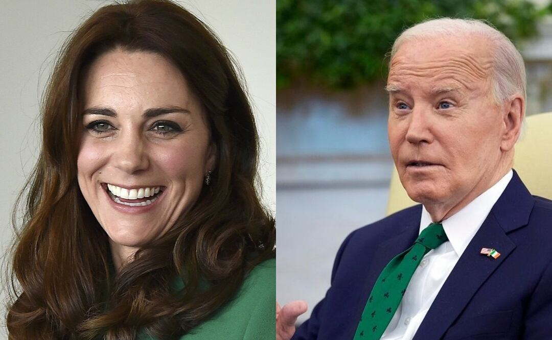 Kate Middleton y Joe Biden. Fotos: AP