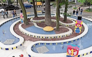 Alcaldesa de Cuauhtémoc entrega la Fuente del Hongo en Parque España