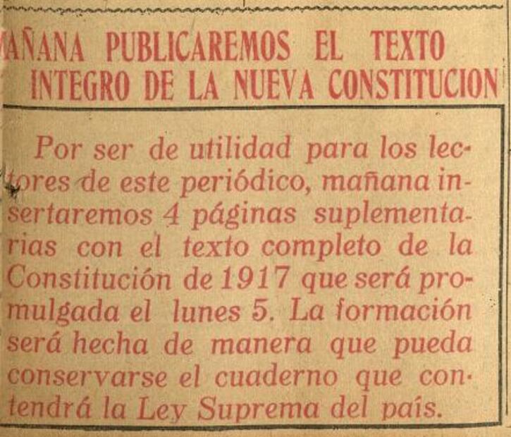 La Constitución que se imprimió por primera vez en papel periódico