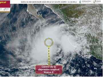 Suspenden clases en Baja California Sur por depresión tropical Nueve-E; se espera que mañana toque tierra