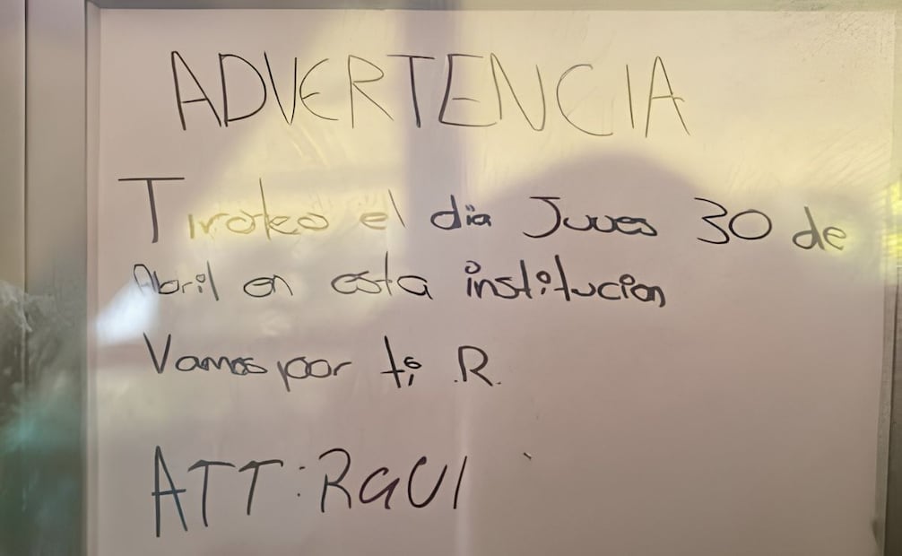 Una de las amenazas más recientes apareció en la Escuela Secundaria Felipe Ángeles, ubicada en Atotonilco de Tula, Hidalgo. | Foto: Especial.