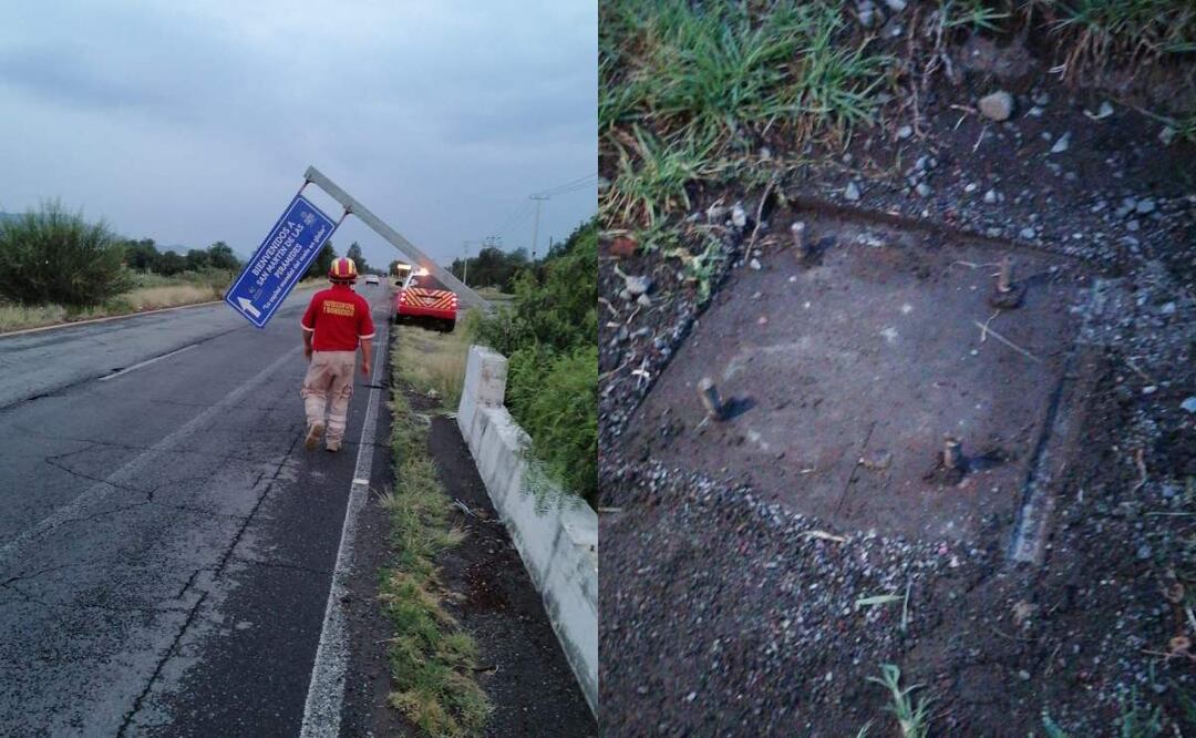 “Quitaron las tuercas y el peso les ganó y al ver que caía huyeron del  lugar”, informó Juan Manuel Galván, director de Protección Civil de San Martín de Las Pirámides. Foto: Especial