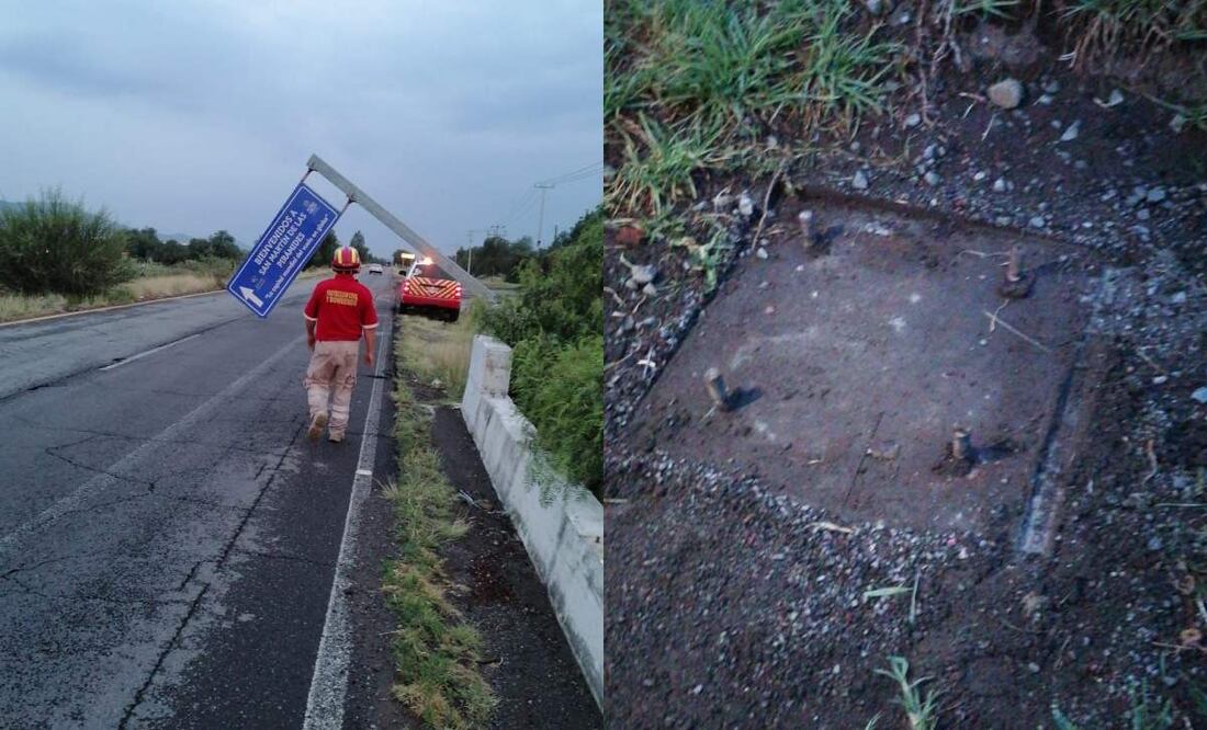 “Quitaron las tuercas y el peso les ganó y al ver que caía huyeron del  lugar”, informó Juan Manuel Galván, director de Protección Civil de San Martín de Las Pirámides. Foto: Especial