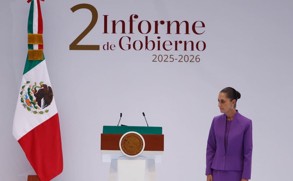 La presidenta Claudia Sheinbaum rinde su segundo informe de gobierno en Palacio Nacional, el 1 de septiembre de 2026. Foto: Diego Simón Sánchez/ EL UNIVERSAL