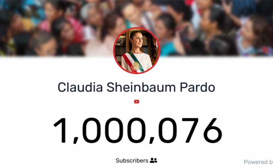 Claudia Sheinbaum llega al millón de suscriptores en YouTube. Foto: Captura de pantalla