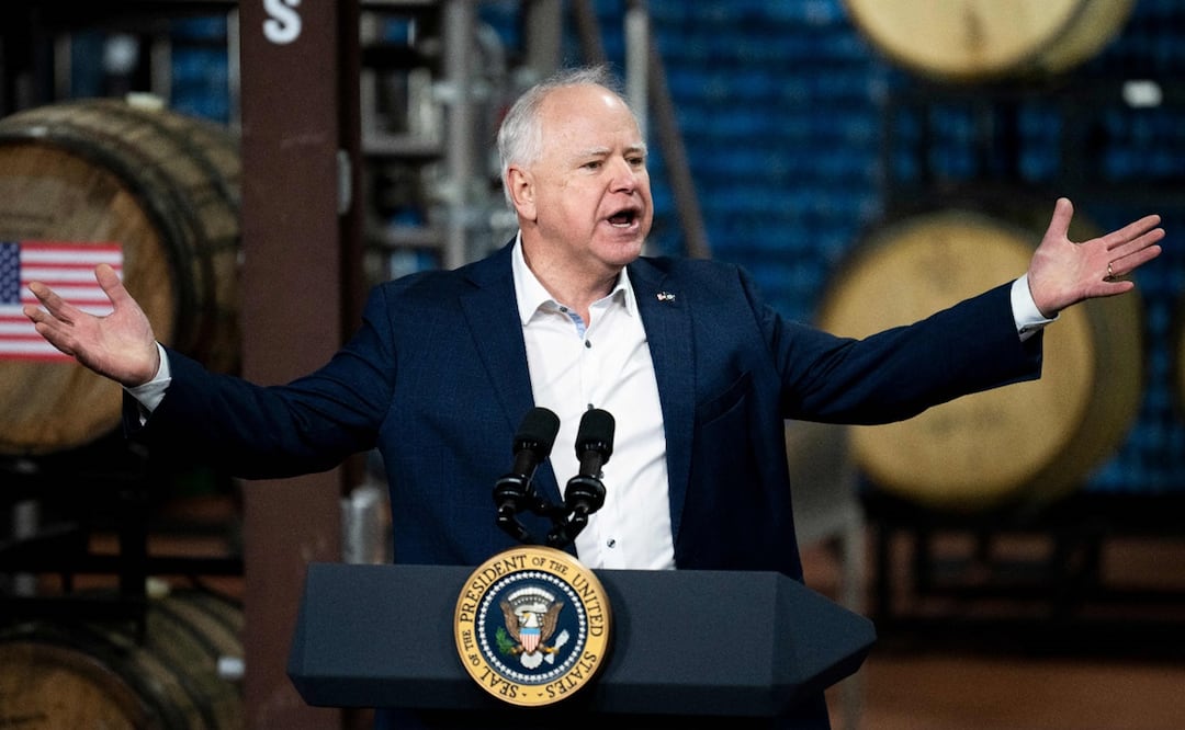 Tim Walz fue elegido por la candidata demócrata presidencial, Kamala Harris, como candidato a vicepresidente de EU. Foto: AFP