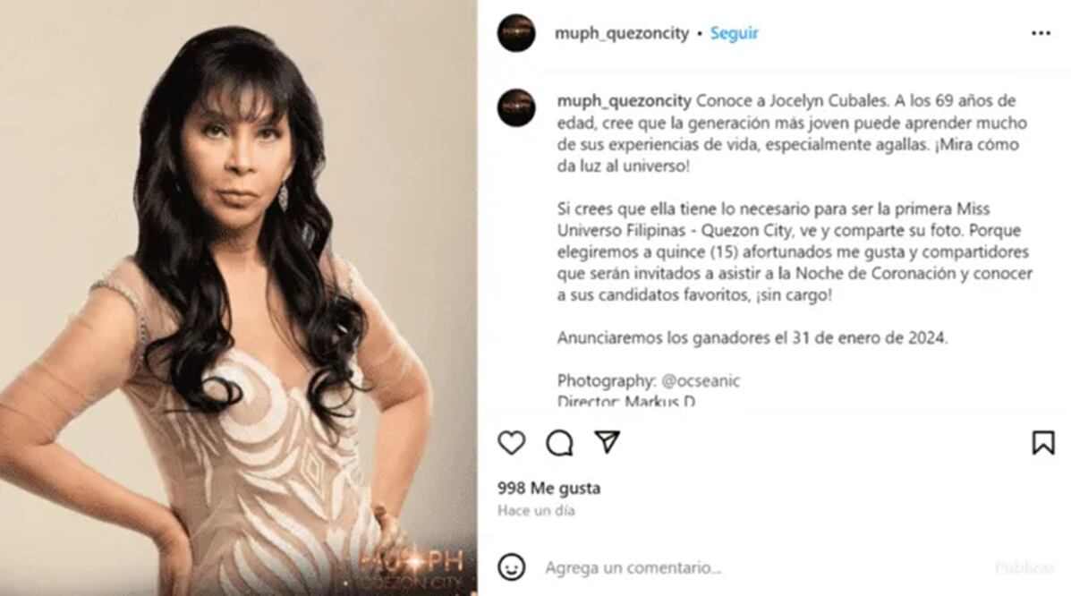 Jocelyn Cubales. Foto: Instagram: Miss Universe Philippines - Quezon City (@muph_quezoncity)