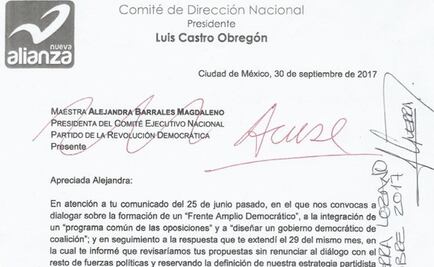 Nueva Alianza busca sumarse a Frente; pide consulta abierta