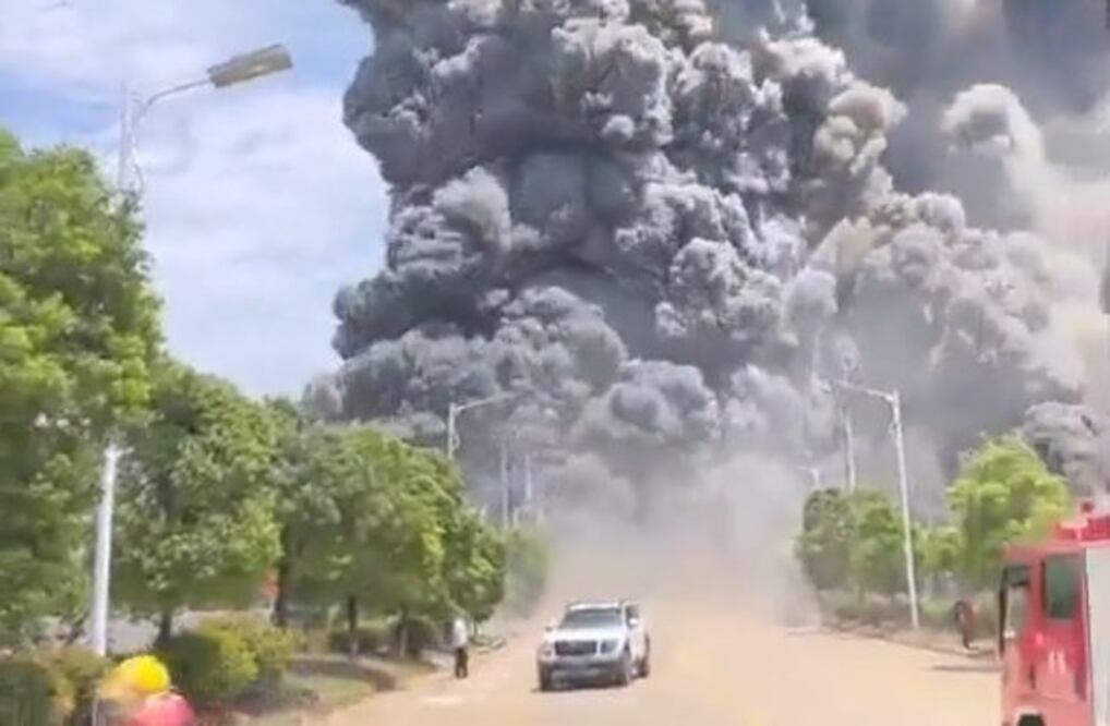 Explosión en planta química en la provincia central china de Jiangxi. Foto: tomada de video