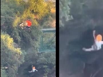 VIDEO: Arnés se rompe y niño cae de tirolesa en Parque Fundidora en Nuevo León