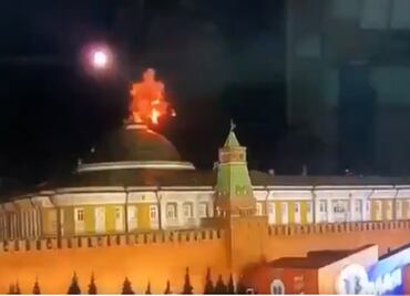 VIDEO: Momento en que drones supuestamente atacan el Kremlin para matar a Putin