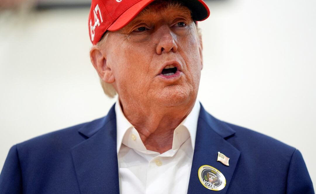 El presidencial republicano y expresidente, Donald Trump, habla después de votar el día de la elección en el centro recreativo Morton y Bárbara Mandel, el martes 5 de noviembre de 2024, candidato en Palm Beach, Florida. Foto: AP