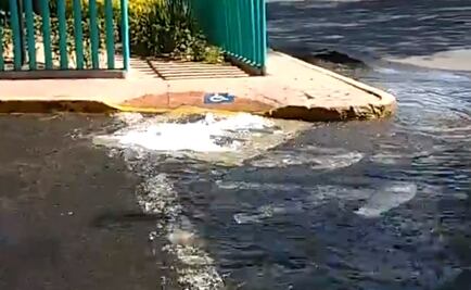 Se registra fuga de agua Ejército Nacional y Gutemberg