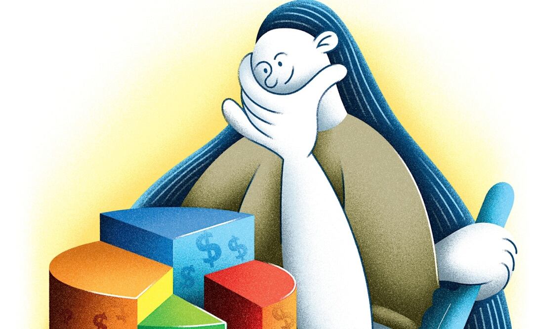 Determina tus propósitos financieros de Año Nuevo. Ilustración de Daniel Razo