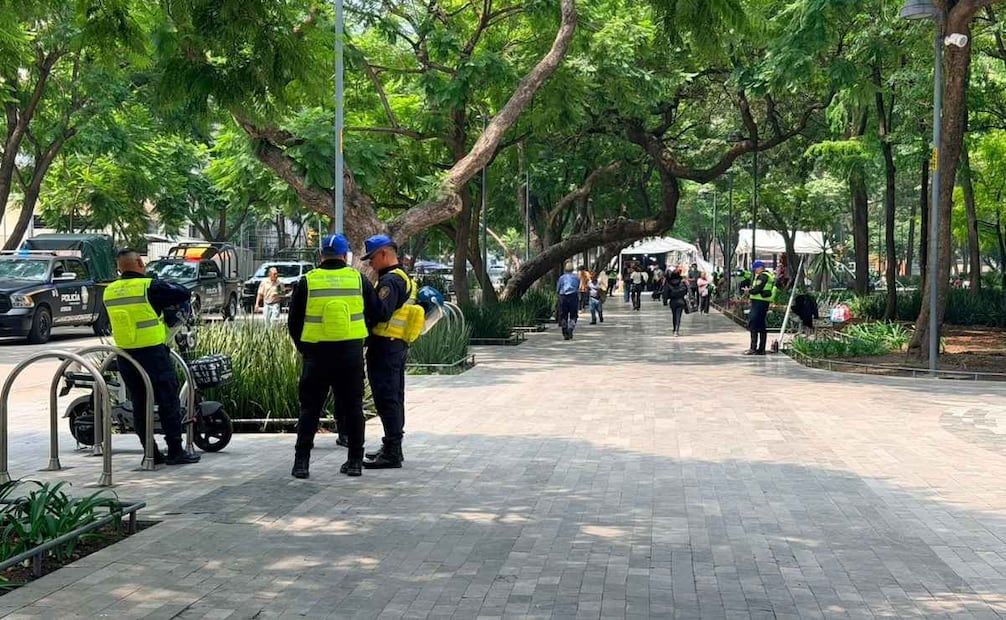 A lo largo del parque se mantiene la presencia de elementos de la Secretarías de Gobierno, así como de Protección Ciudadana. | Foto: Arturo Ordaz Díaz.