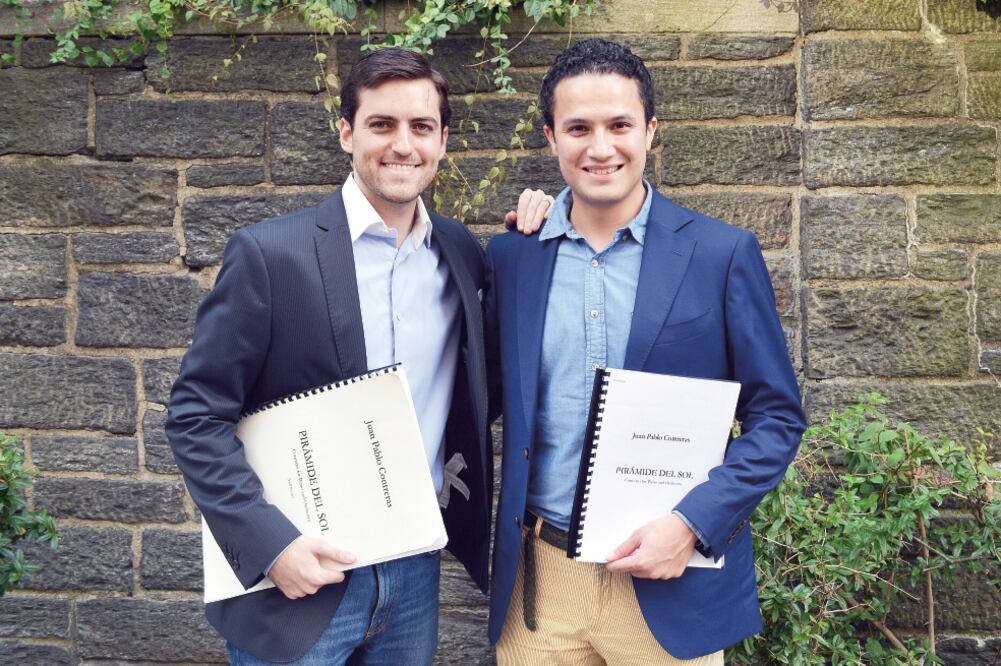 El compositor Juan Pablo Contreras (izq.) y el pianista Abdiel Vázquez estarán acompañados por la Orquesta Sinfónica Nacional (CORTESÍA JUAN PABLO CONTRERAS)