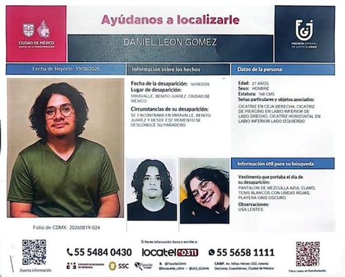 Emiten ficha de búsqueda para localizar a Daniel León Gómez; joven desapareció en la Benito Juárez