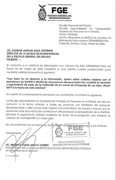 Documento de la Fiscalía