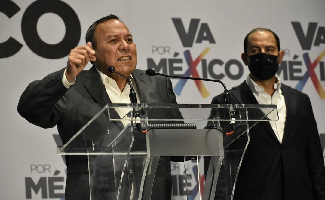 Los líderes nacionales del PAN y del PRD, Marko Cortés y Jesús Zambrano, respectivamente. Foto: Archivo / EL UNIVERSAL