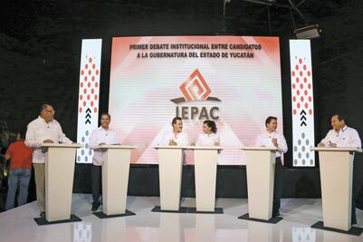 Candidatos a gubernatura de Yucatán reparten culpas en primer debate