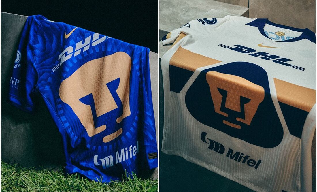 Pumas presentó sus nuevos uniformes para la siguiente campaña y rinden homenaje a la herencia universitaria / FOTO: Cortesía Pumas