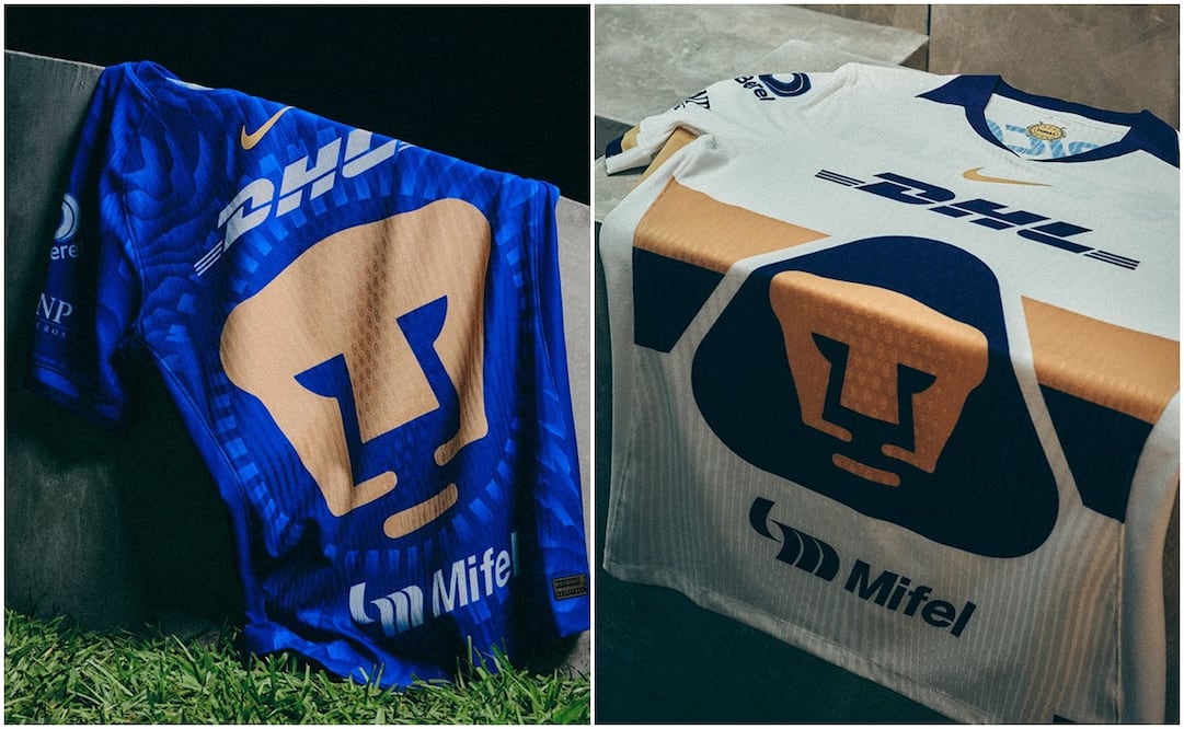 Pumas presentó sus nuevos uniformes para la siguiente campaña y rinden homenaje a la herencia universitaria / FOTO: Cortesía Pumas