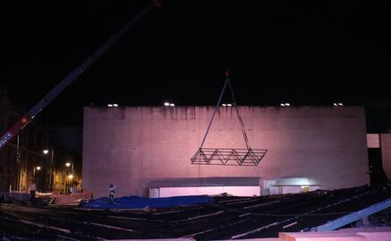 Comienza el retiro de la techumbre de Templo Mayor que colapsó hace seis meses