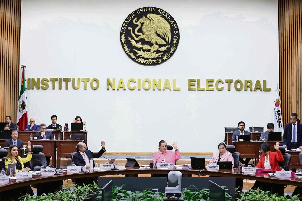 En el pleno Consejo General del INE, se discutió que los partidos y las autoridades electorales deben colaborar con el gobierno para determinar las medidas de seguridad. Foto: de Diego Simón Sánchez. EL Universal.