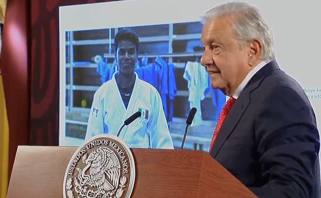 López Obrador reconoció en su mañanera a Prisca Awiti por su desempeño en los Juegos Olímpicos de París. Foto: Captura
