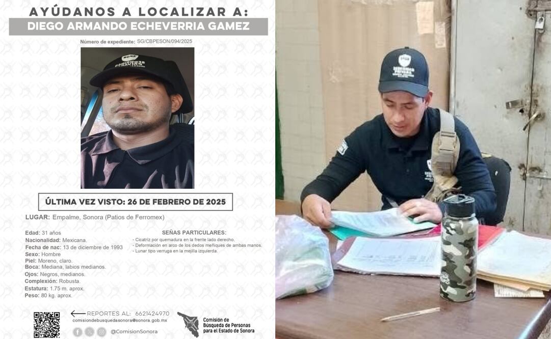 Reportan como desaparecido a encargado de seguridad de Ferromex de Sonora (09/03/2025). Foto: Especial
