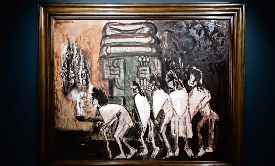 La muestra presenta pinturas realizadas en piroxilina a gran formato, bosquejos y acuarelas. (IVÁN STEPHENS. EL UNIVERSAL)