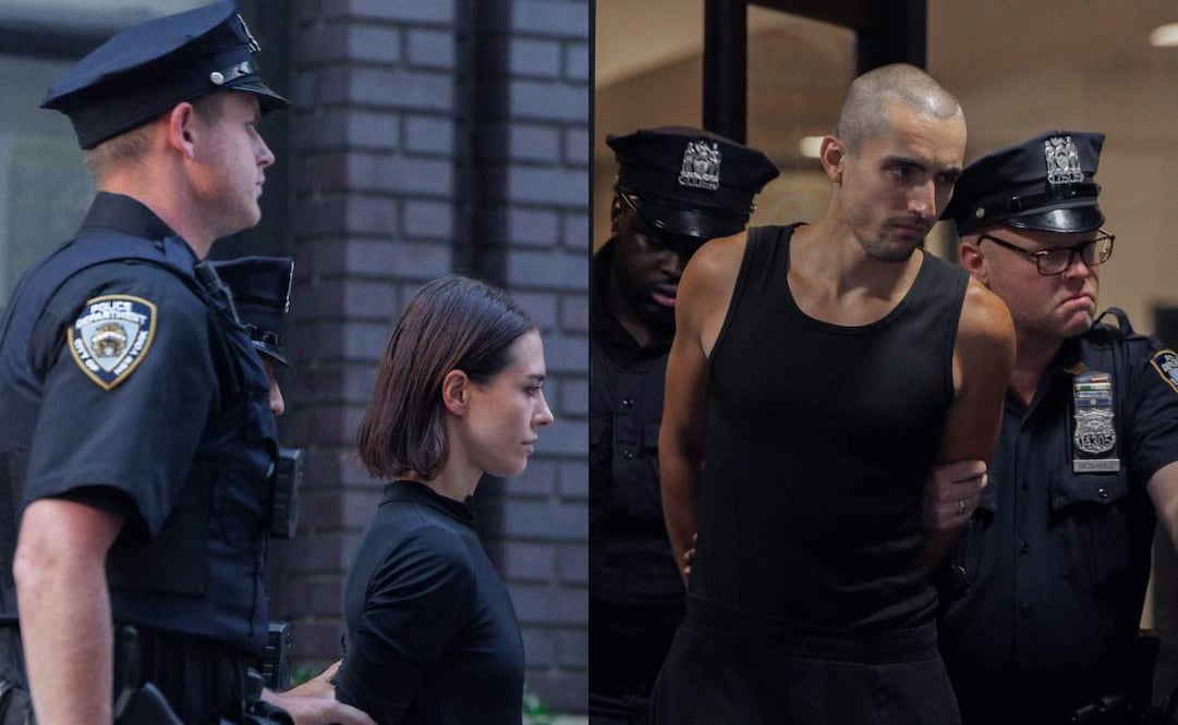 Angela Nikolau e Ivan Beerkus fueron puesto bajo custodia policial tras desplegar una pancarta a favor de la paz en la cima del Empire State Building y comprometerse en lo alto del edificio. Fotos: EFE